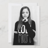 赤面ピンクローズ金ゴールドグリッター誕生日パーティーフォト 招待状 (裏面)