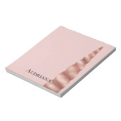 赤面ピンクローズ金ゴールドグレームユニコーンパーソナライズされた ノートパッド (回転)