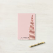 赤面ピンクローズ金ゴールドグレームユニコーンパーソナライズされた ポストイット (デスク上)