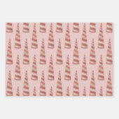 赤面ピンクローズ金ゴールドグレームユニコーン誕生日 ラッピングペーパーシート (正面)