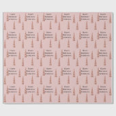 赤面ピンクローズ金ゴールドグレームユニコーン誕生日 ラッピングペーパー (フラット)