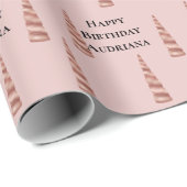 赤面ピンクローズ金ゴールドグレームユニコーン誕生日 ラッピングペーパー (ロールコーナー)