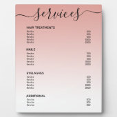 赤面ピンクローズ金ゴールドサロン価格表サービスメニュー フォトプラーク (正面)