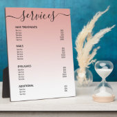 赤面ピンクローズ金ゴールドサロン価格表サービスメニュー フォトプラーク (側面)