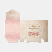 赤面ピンクローズ金ゴールドサンキューバースデーパーティー フェイバーボックス (折り畳みなし)