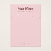 赤面ピンクローズ金ゴールドネックレスイヤリングディスプレイカード (正面)