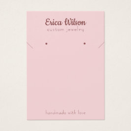 赤面ピンクローズ金ゴールドネックレスイヤリングディスプレイカード