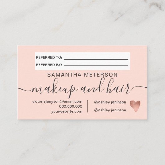 赤面ピンクローズ金ゴールドハートスクリプト共有ザラブ 紹介カード (裏面)