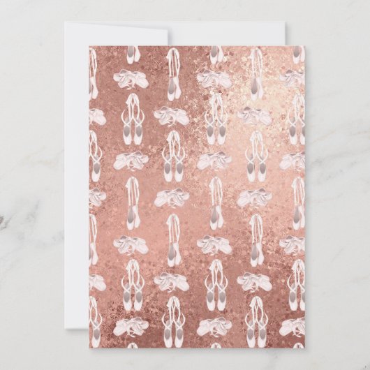 赤面ピンクローズ金ゴールドバレリーナスウィート16誕生日 招待状 (裏面)