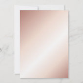 赤面ピンクローズ金ゴールドフローラガールバプテスマ 招待状 (裏面)