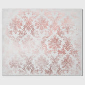 赤面ピンクローズ金ゴールドフローラコテージグルンジーダマスク ラッピングペーパー (フラット)