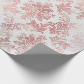赤面ピンクローズ金ゴールドフローラコテージグルンジーダマスク ラッピングペーパー (角)