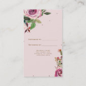 赤面ピンクローズ金ゴールドフローラモダンフレンド参照 紹介カード (裏面)