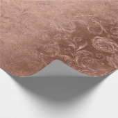 赤面ピンクローズ金ゴールドフローラモノクロフローラ ラッピングペーパー (角)