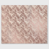 赤面ピンクローズ金ゴールドフローラ粉末グリッターフローラ ラッピングペーパー (フラット)