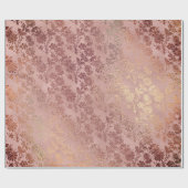 赤面ピンクローズ金ゴールドフローラ粉末フローラグラム ラッピングペーパー (フラット)
