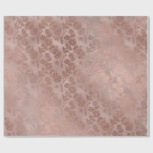 赤面ピンクローズ金ゴールドフローラ粉末フローラモノクロ ラッピングペーパー (フラット)