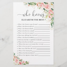 赤面ピンクローズ金ゴールドブライダルシャワーゲーム