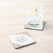 赤面ピンクローズ金ゴールドブライダルシャワー コースター (右側)