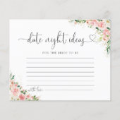赤面ピンクローズ金ゴールドブライダルデイトナイトアイディアカード (正面)