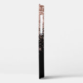 赤面ピンクローズ金ゴールドブラックグリッターモノグラム名C Case-Mate iPhoneケース (裏面 / 左)