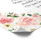 赤面ピンクローズ金ゴールドベビーシャワーポスター ポスター (角)