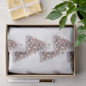 赤面ピンクローズ金ゴールドホワイトクリスマスツリー 薄葉紙 (ギフト)