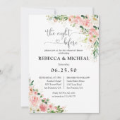 赤面ピンクローズ金ゴールドリハーサルディナー招待状 招待状 (正面)