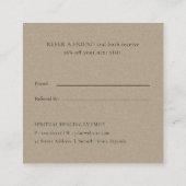 赤面ピンクローズ金ゴールドロータスフローラ友人を参照 スクエア名刺 (裏面)