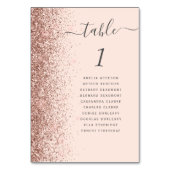 赤面ピンクローズ金ゴールド結婚グリッター テーブルナンバー (正面)