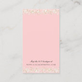 赤面ピンクローズ金ゴールド絵を描アリングジュエリー表示 名刺 (裏面)