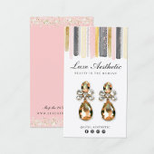 赤面ピンクローズ金ゴールド絵を描アリングジュエリー表示 名刺