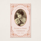 赤面ピンクローズ金ゴールド葬儀記念祈りの言葉カード (正面)