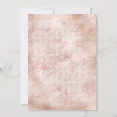 赤面ピンクローズ金ゴールド誕生日パーティーへの招待 招待状 (裏面)