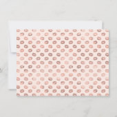 赤面ピンクローズ金ゴールド銅キスリップスティック ノートカード (裏面)