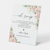 赤面ピンクローズ金ゴールドOHスナップサイン 台座サイン (正面)