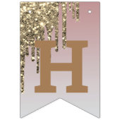 赤面ピンクローズ金ゴールドSweet sixteen バンティングフラッグ (第2の旗)