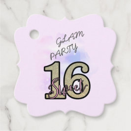 赤面ピンクローズ金ゴールドSweet sixteen フェイバータグ