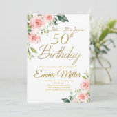 赤面ピンクローズ50thバースデーパーティー 招待状 (スタンド正面)