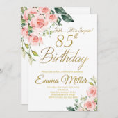 赤面ピンクローズ85thバースデーパーティー 招待状 (正面/裏面)