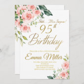 赤面ピンクローズ95thバースデーパーティー 招待状 (正面/裏面)