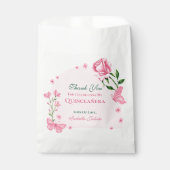 赤面ピンクローズ&バタフライフローラキンセアニラ フェイバーバッグ (正面)