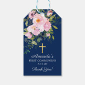 赤面ピンクローズ&牡丹ファースト共産主義 ギフトタグ (正面)