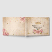 赤面ピンクローズ&金ゴールドクラウンエレガントキンセアニェラ ゲストブック (全面)