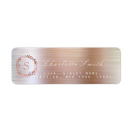 赤面ピンクローズVIPモノグラム差出人住所ラベル ラベル