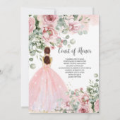 赤面ピンクローゼスフローラドレスキンセアニラスウィート16 招待状 (裏面)