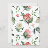 赤面ピンクローゼスフローラブライダルシャワー 招待状 (裏面)