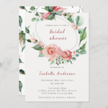 赤面ピンクローゼスフローラブライダルシャワー