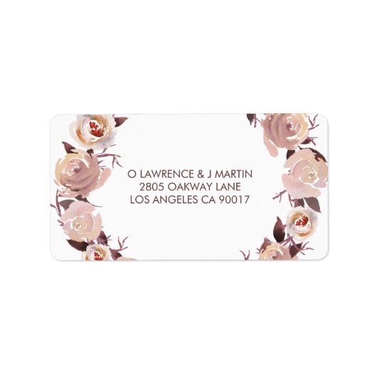 赤面ピンクローゼスフローラリース ラベル (正面)