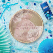 赤面ピンクローゼス金ゴールドキンセアニラオンパーチメント ペーパープレート (パーティー)